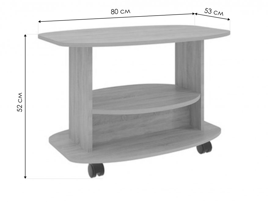 Журнальный стол Лидер дуб млечный