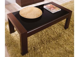 Журнальный стол M1302 со стеклом венге / черный