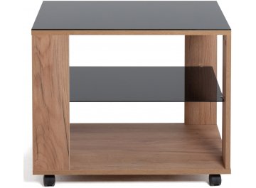 Кофейный столик BeautyStyle 5 дуб крафт золотой / стекло черное