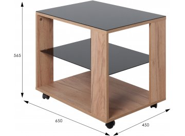 Кофейный столик BeautyStyle 5 дуб крафт золотой / стекло черное