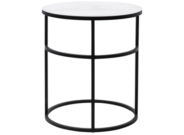 Журнальный столик Френсис стекло белый мрамор / черный