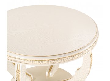 Журнальный столик Луис круглый слоновая кость / золото