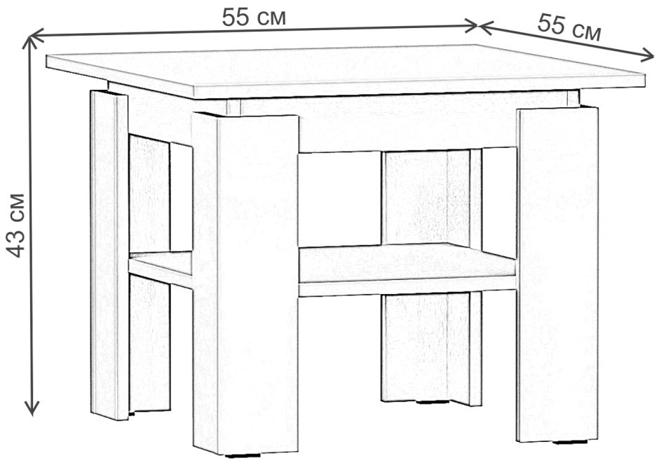 Журнальный столик Рунтроп 550 дуб сонома