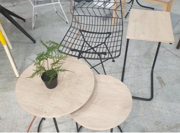 Журнальный столик SHT-CT9 дуб беленый / черный муар