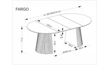 Деревянный стол Fargo раскладной 120(210) орех
