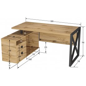 Деревянный стол Калифорния Хардвиг СР01