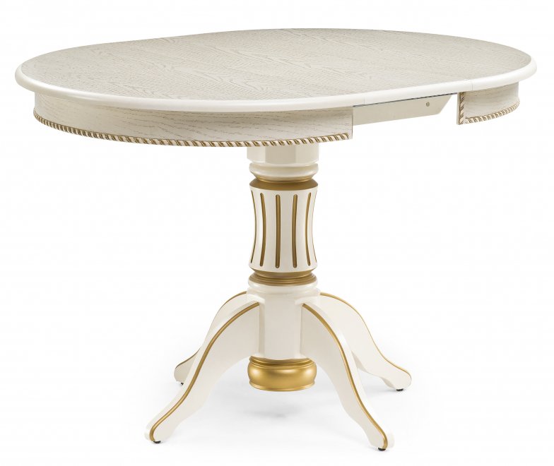 Деревянный стол Павия крем / золотая патина