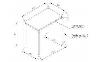Деревянный стол SHT-T35 100/50