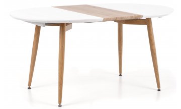Стол деревянный обеденный Аврора белый / дуб медовый