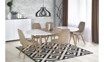 Стол деревянный обеденный Аврора белый / дуб медовый