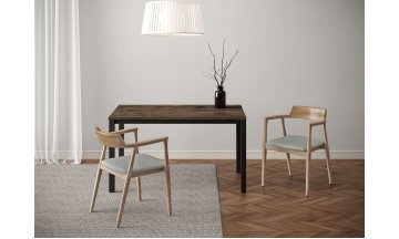 Стол деревянный обеденный LANCH NEW mokko/черный