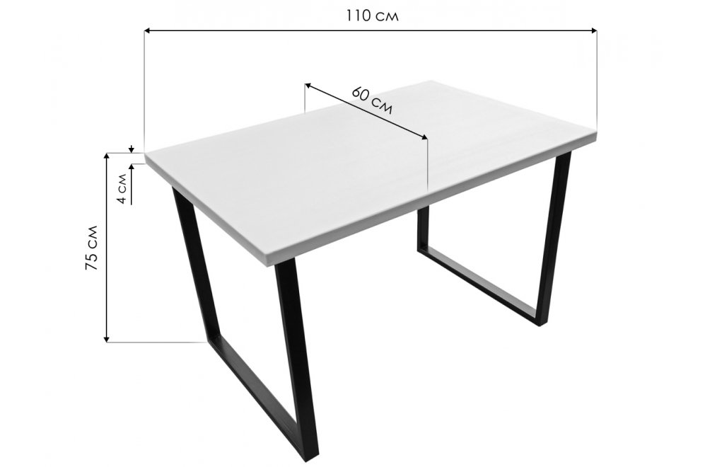 Деревянный стол Loft 110x60 белый