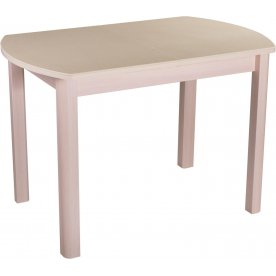 Стол Альфа ПО КМ молочный дуб / камень 06 / ножка 04 молочный дуб