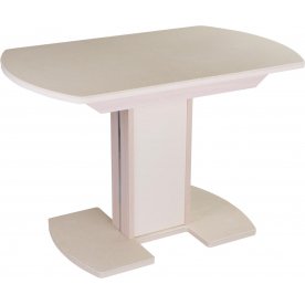 Стол Альфа ПО КМ молочный дуб / камень 06 / ножка 05 молочный дуб / крем