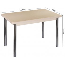 Стол Альфа ПР-1 КМ молочный дуб / км 06 / ножка 02 хром