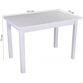 Стол Альфа ПР КМ белый / камень 04 / ножка 04 белая