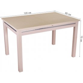 Стол Бета-1 КМ молочный дуб / камень 06 / ножка 08 молочный дуб