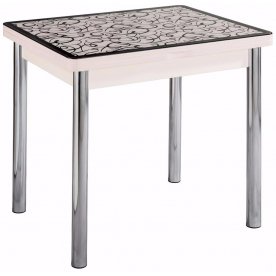 Стол Чинзано М-2 ст2, кремовый с узором венге / венге, ножка из МДФ 07