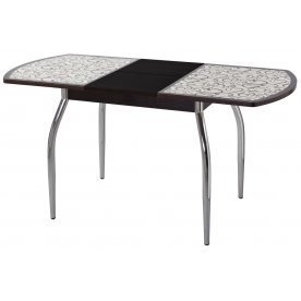 Стол Чинзано ПО ст-2, кремовый с узором венге / молочный дуб ножка из МДФ 07