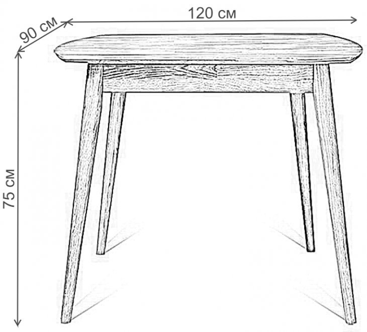Деревянный стол Ирвинг 120х90 графит
