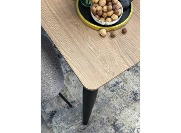 Обеденный стол KENNER KS1200 черный/дуб темный