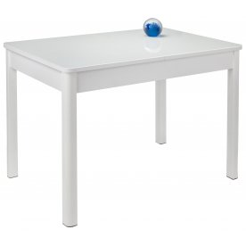 Стол Lionel-1 белый / белое стекло / вкладка стекло