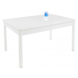 Стол Lionel-4 белый / белое стекло / вкладка стекло