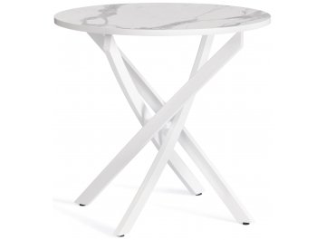 Обеденный стол Manzana 80 мрамор светлый / белый