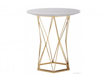 Круглый стол Melan white / gold