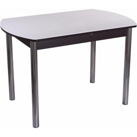 Стол обеденный Альфа ПО-1 венге / камень-04 белый / ножка 02 хром