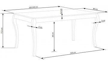 Деревянный стол Бенду 160-240/90/76