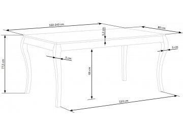 Деревянный стол Бенду 160-240/90/76