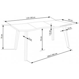 Деревянный стол Дерил 120-180/80/75