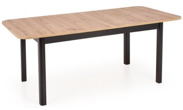 Стол деревянный обеденный Флора 160-228/90/78 дуб артизан / черный