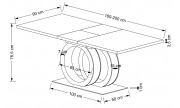 Деревянный стол Григор 160-200/90/76