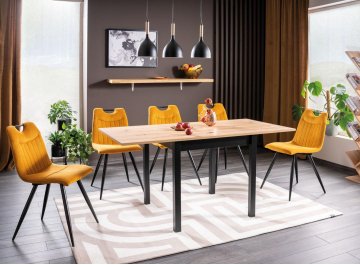 Стол раздвижной Flip 80-160/80/78 дуб артизан / черный