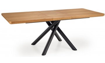 Деревянный стол Derrick 160-200/90/75 дуб натуральный / черный