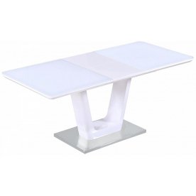 Стол обеденный раскладной Crona 140 White MDF-1 / белое глянцевое стекло