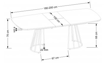Деревянный стол Веллта 180-200/100/76