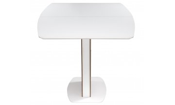 Стеклянный стол Оливер лиственница горная / белый