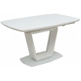 Стол раскладной Cluster 140 white matt glass белый матовый