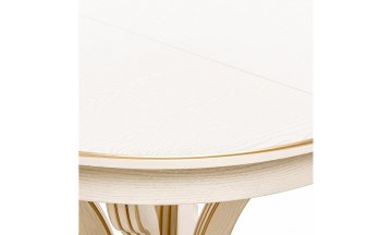 Деревянный стол Ромео 1Р слоновая кость 1013 / патина золото