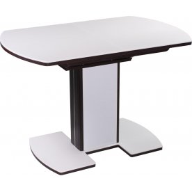 Стол Реал ПО КМ венге / камень 04 / ножка 05 венге/белый камень 04