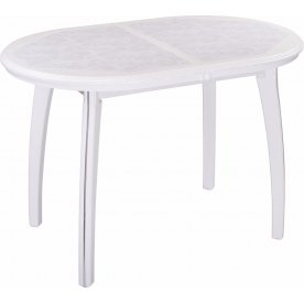 Стол Шарди О белый / плитка 05 / ножка 07 белый