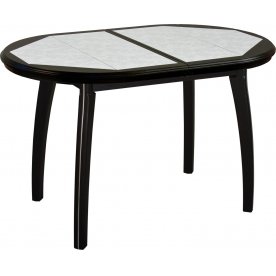 Стол Шарди О белый / плитка 05 / ножка 07 венге