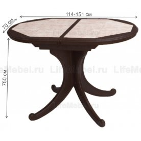 Стол Шарди О венге / плитка №21 / ножка 05 центральная