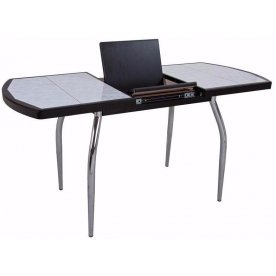 Стол Шарди ПО венге / плитка №05 / ножка 01 хром