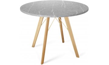 Деревянный стол Sheffilton SHT-TU9/90 прозрачный лак / серый мрамор