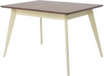 Обеденный стол Сканди 120 черное дерево / слоновая кость