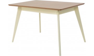 Деревянный стол Сканди 120 слоновая кость / натуральное дерево